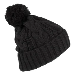Outlet Bonnet à Pompon à Torsades noir JAXON & JAMES Femme Chapeaux Hiver|Bonnets
