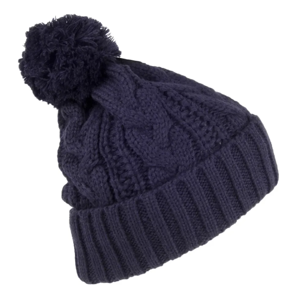 Fashion Bonnet à Pompon à Torsades bleu marine JAXON & JAMES Femme Chapeaux Hiver|Bonnets À Pompon