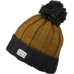 Cheap Bonnet à Pompon Côtelé Turn Up gris-beige sable Femme Bonnets À Pompon|Bonnets