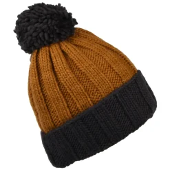 Cheap Bonnet à Pompon Côtelé Turn Up gris-beige sable Femme Bonnets À Pompon|Bonnets