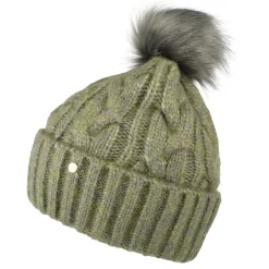Outlet Bonnet à Pompon en Fausse Fourrure Amelia sauge Femme Chapeaux Hiver|Bonnets À Pompon