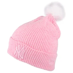 Best Sale Bonnet à Pompon Femme MLB Chenille Bobble New York Yankees rose Femme Chapeaux Hiver|Bonnets À Pompon