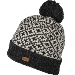 Hot Bonnet à Pompon Fleur de Lys anthracite Femme Chapeaux Hiver|Bonnets À Pompon