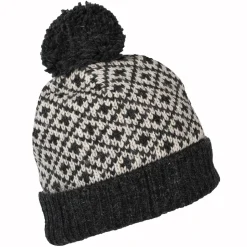 Hot Bonnet à Pompon Fleur de Lys anthracite Femme Chapeaux Hiver|Bonnets À Pompon