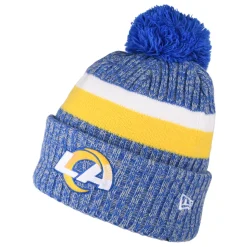 Best Sale Bonnet à Pompon NFL Sideline Sport Knit Los Angeles Rams bleu roi-or Femme Bonnets À Pompon|Chapeaux Hiver