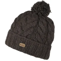 Store Bonnet à Pompon Recyclé à Revers et à Torsades prune-gris Femme Bonnets À Pompon|Bonnets