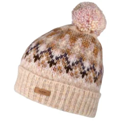 Outlet Bonnet à Pompon Recyclé Renaa marron clair Femme Chapeaux Hiver|Bonnets À Pompon