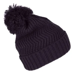Fashion Bonnet à Pompon Zigzag bleu marine Femme Bonnets À Pompon|Bonnets