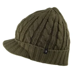 Clearance Bonnet à Visière et Torsades olive JAXON & JAMES Femme Bonnets|Chapeaux Hiver
