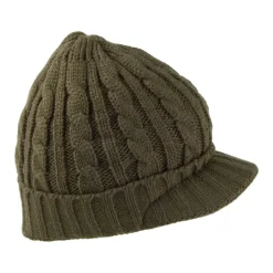 Clearance Bonnet à Visière et Torsades olive JAXON & JAMES Femme Bonnets|Chapeaux Hiver