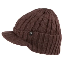 Cheap Bonnet à Visière et Torsades café JAXON & JAMES Femme Bonnets|Chapeaux Hiver