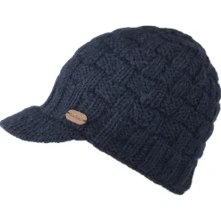 Clearance Bonnet à Visière Maille Nattée bleu marine Femme Bonnets|Chapeaux Hiver