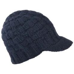 Clearance Bonnet à Visière Maille Nattée bleu marine Femme Bonnets|Chapeaux Hiver