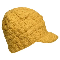 Store Bonnet à Visière Maille Nattée jaune Femme Bonnets|Chapeaux Hiver
