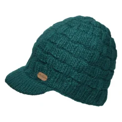 Clearance Bonnet à Visière Maille Nattée bleu sarcelle Femme Bonnets|Chapeaux Hiver
