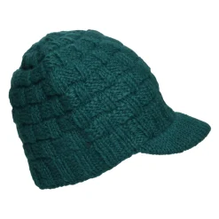 Clearance Bonnet à Visière Maille Nattée bleu sarcelle Femme Bonnets|Chapeaux Hiver