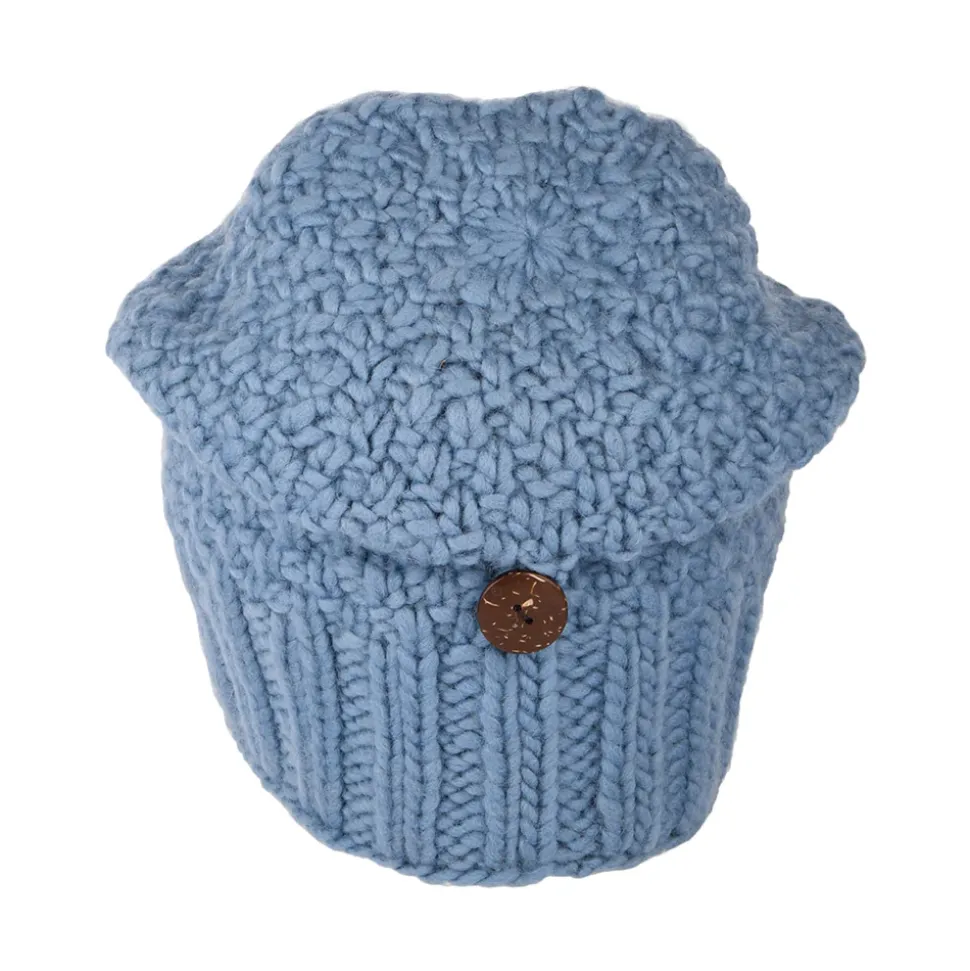 Fashion Bonnet Boutonné bleu ciel Femme Chapeaux Hiver|Bonnets
