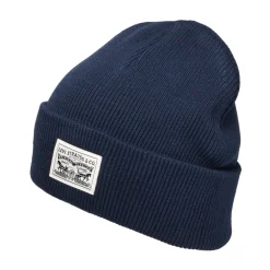 Best Bonnet en Coton Backpatch bleu marine LEVI'S Femme Bonnets|Chapeaux Hiver