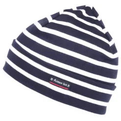 Outlet Bonnet en Coton Interlock à Rayures Treguier bleu marine-blanc Femme Bonnets|Chapeaux Hiver