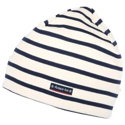 Clearance Bonnet en Coton Interlock à Rayures Treguier naturel-bleu marine Femme Bonnets|Chapeaux Hiver
