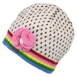 Shop Bonnet Jauge Fine à Fleur Brooklyn blanc-multi Femme Chapeaux Hiver|Bonnets