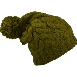 Flash Sale Bonnet Long à Pompon olive Femme Bonnets À Pompon|Bonnets