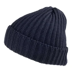 Cheap Bonnet Marin Court en Laine Mérinos bleu marine Femme Bonnets|Chapeaux Hiver