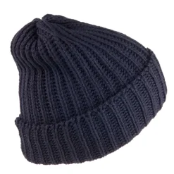Cheap Bonnet Marin Court en Laine Mérinos bleu marine Femme Bonnets|Chapeaux Hiver