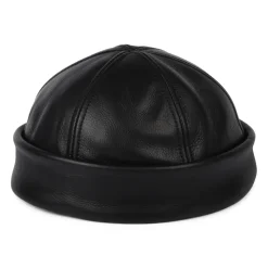 Best Sale Bonnet Miki Breton en Cuir noir Femme Bonnets|Bonnets