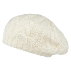 Best Sale Béret à Torsades blanc hiver Femme Chapeaux Hiver|Bérets