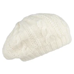 Best Sale Béret à Torsades blanc hiver Femme Chapeaux Hiver|Bérets