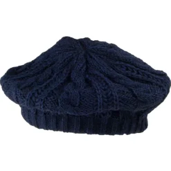Store Béret à Torsades bleu marine Femme Chapeaux Hiver|Bérets