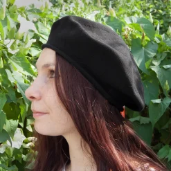 Hot Béret en Coton 26cm de Diamètre noir Femme Bérets|Chapeaux Femme