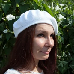 Cheap Béret en Coton 29cm de Diamètre blanc Femme Bérets|Chapeaux Femme