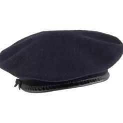 Clearance Béret Militaire en Laine Monty bleu marine Femme Chapeaux Hiver|Bérets