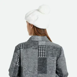 Clearance Béret Oversize avec Pompon en Fausse Fourrure Natalie blanc cassé Femme Chapeaux Hiver|Bérets