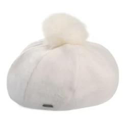 Clearance Béret Oversize avec Pompon en Fausse Fourrure Natalie blanc cassé Femme Chapeaux Hiver|Bérets