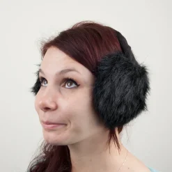 Cheap Cache-Oreilles en Fausse Fourrure noir Femme Fausse Fourrure|Chapeaux Hiver