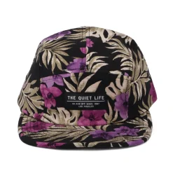 Discount Casquette 5 Panel Floral en Coton Bio noir-violet Homme Casquettes De Baseball|Casquettes Homme