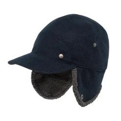 Store Casquette 5 Panel Recyclée Avec Protège-Oreilles Frontier bleu marine foncé Femme/Homme Chapeaux Hiver|Chapeaux Anti Uv