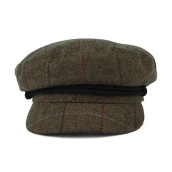 Clearance Casquette de Marin à Carreaux et Chevrons marron-noir Femme/Homme Casquettes De Marin|Casquettes De Marin