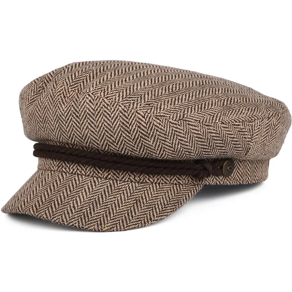 Flash Sale Casquette de Marin à Chevrons marron foncé-sable Femme/Homme Grandes Tailles|Casquettes De Marin