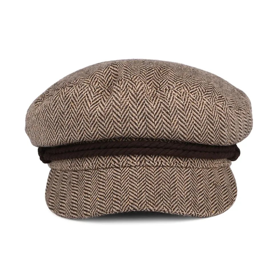 Flash Sale Casquette de Marin à Chevrons marron foncé-sable Femme/Homme Grandes Tailles|Casquettes De Marin