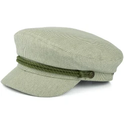 Flash Sale Casquette de Marin à Rayures olive-crème Femme Casquettes Femme|Chapeaux Femme