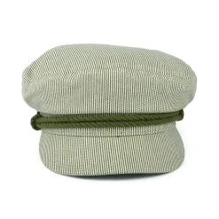 Flash Sale Casquette de Marin à Rayures olive-crème Femme Casquettes Femme|Chapeaux Femme