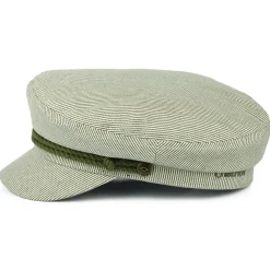 Flash Sale Casquette de Marin à Rayures olive-crème Femme Casquettes Femme|Chapeaux Femme