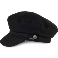 Discount Casquette de Marin en Laine Skipper noir Femme Casquettes Femme|Chapeaux Femme
