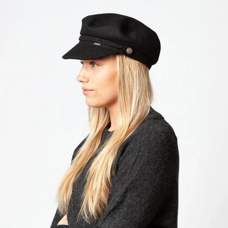 Discount Casquette de Marin en Laine Skipper noir Femme Casquettes Femme|Chapeaux Femme
