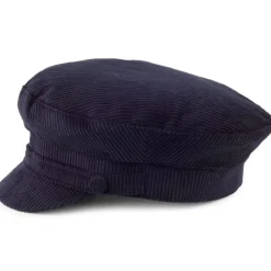 Cheap Casquette de Marin en Velours Côtelé Mariner bleu marine Femme Casquettes Femme|Casquettes De Marin