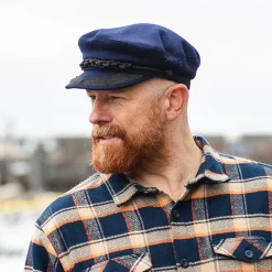 Outlet Casquette de Marin Grec en Laine bleu marine JAXON & JAMES Femme/Homme Grandes Tailles|Casquettes De Marin